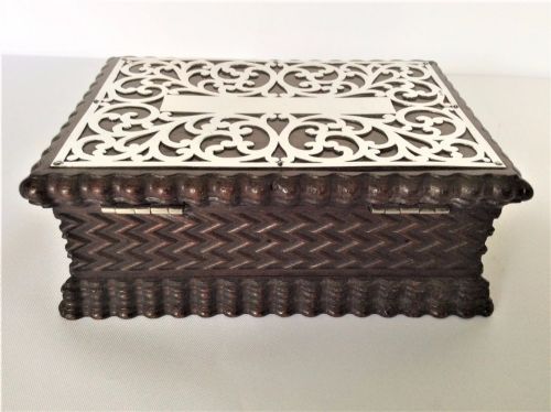 fig 1. A silver mounted carved wood jewel box