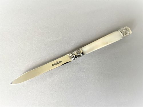 fig 1. An attractive Edwardian silver bladed letter opener
