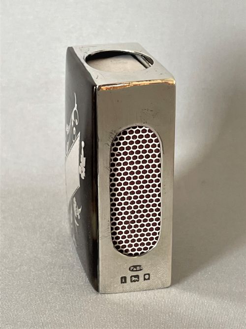 fig 1. A superb silver & tortoiseshell match box holder