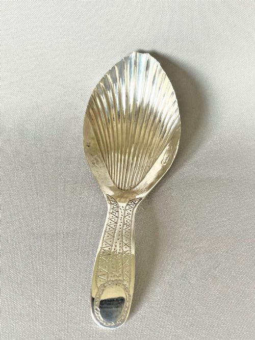 A Rare 18th Century Sheffield Assayed Silver Caddy Spoon
