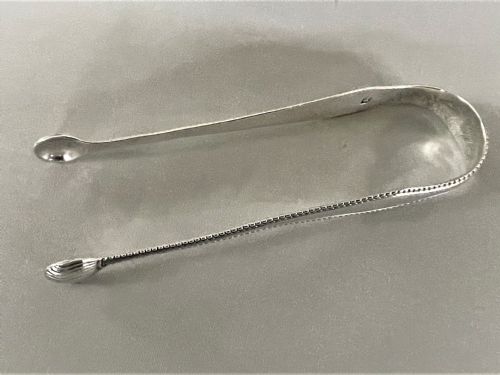 fig 1. A Susannah Barker pair of 18th Century silver tongs