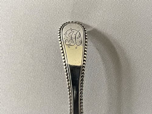 fig 1. A bead pattern George III silver caddy spoon