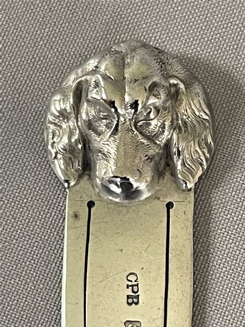 fig 1. A rare Edwardian 'Spaniel' silver bookmark