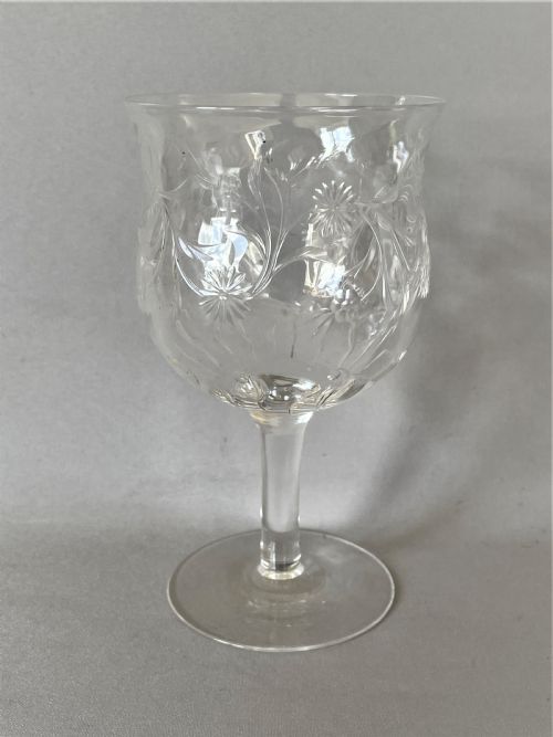 A Gorgeous Stourbridge Rock Crystal Cut Wine Goblet