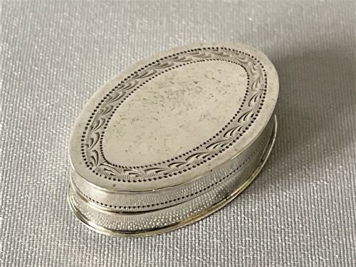 An Oval 18th Century Silver Patch Box