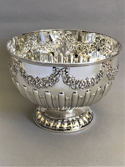 A Gorgeous Edwardian Silver Rose Bowl