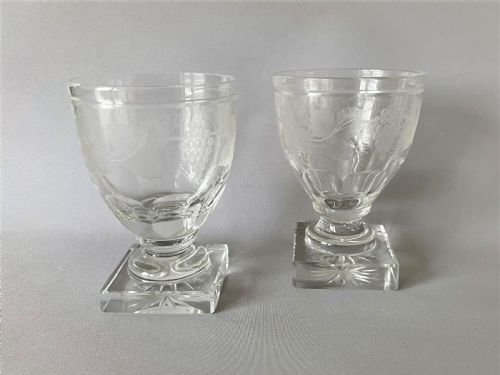 A Gorgeous Pair of Etched Victorian Rummers