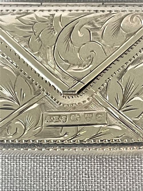 fig 1. A Chester silver silver stamp envelope & chain