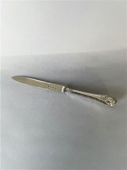 fig 1. A stylish all silver hallmarked Victorian letter opener