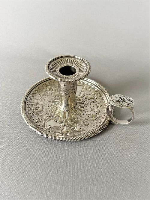 A Superb George III Silver Chamber Stick
