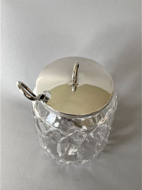 fig 1. A fine George V silver mounted preserve jar & spoon