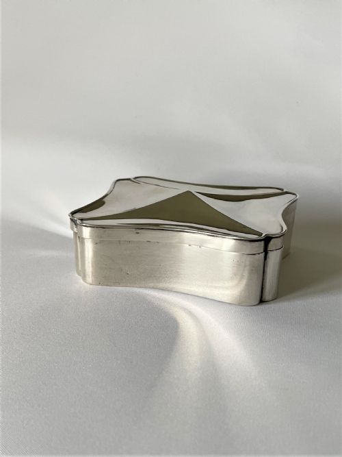 An Unusual Edwardian Shaped Silver Trinket Box