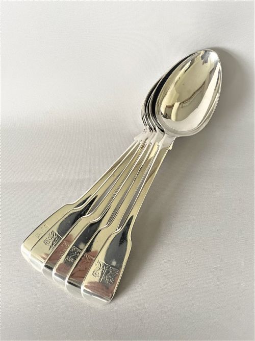 A Set of 6 Elizabeth Eaton Victorian Silver Table Spoons