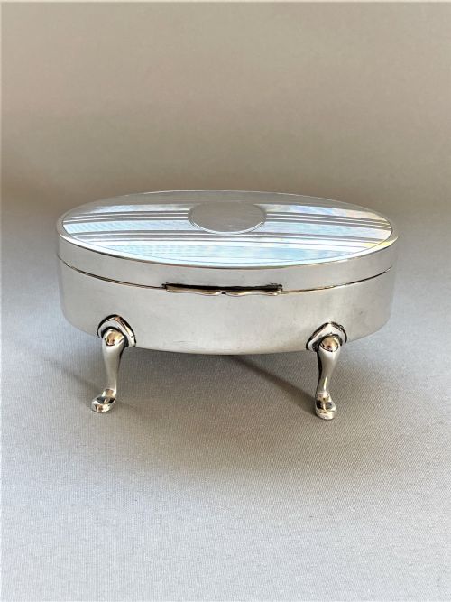 A Good Hallmarked Silver Trinket/cuff Links Box