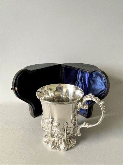 A Fabulous Boxed Edwardian Silver Christening Mug