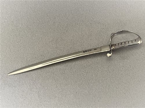 A Superb Victorian Silver Miniature Sword Letter Opener