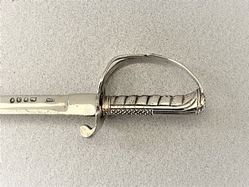 fig 1. A superb Victorian silver miniature sword letter opener