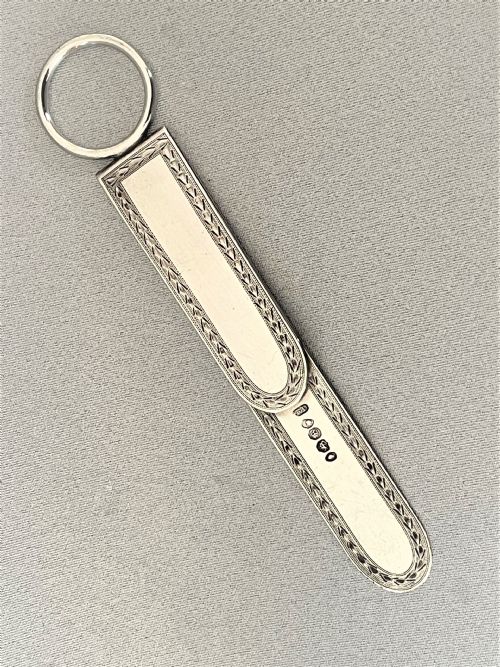 A Superb William IV Engraved Silver Bookmark
