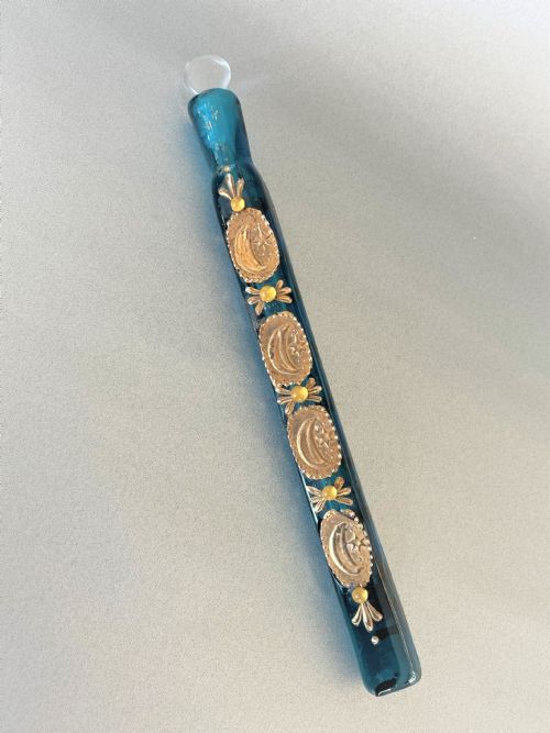 A Rare Petrol Blue Georgian Oxford Lavender Bottle