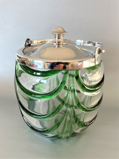 fig 1. A superb Art Nouveau silver plated biscuit barrel