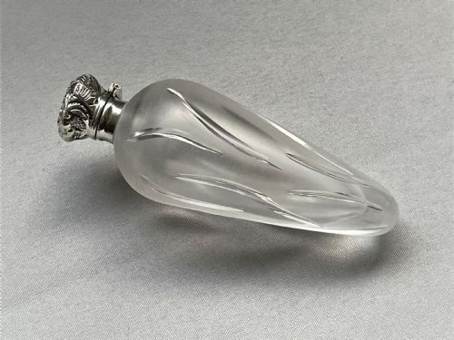 A Gorgeous Victorian Silver Mounted 'Icicle' Scent Bottle