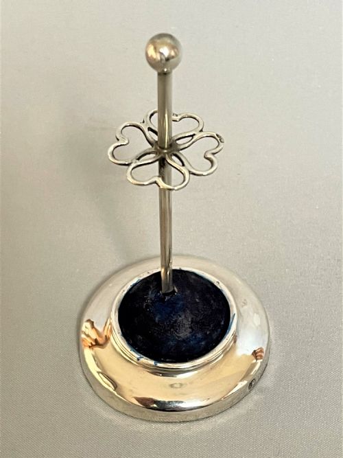 fig 1. A Chester silver Edwardian 'heart' hatpin stand