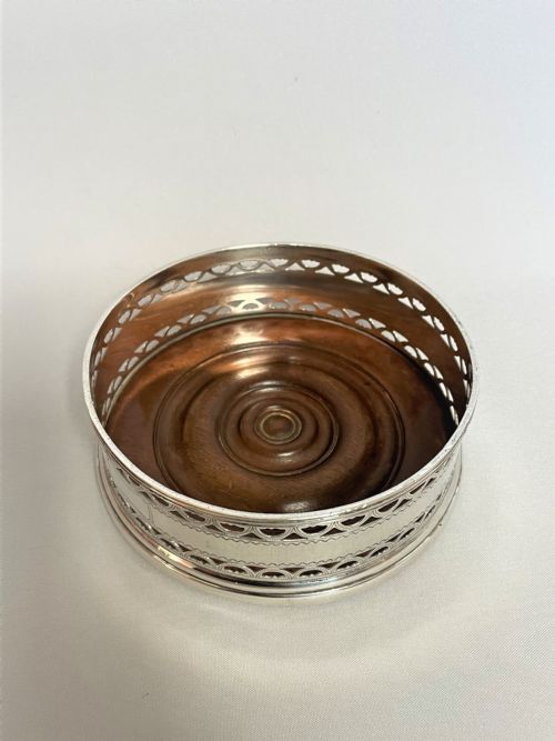 A Hallmarked Silver Wine Bottle/decanter Coaster