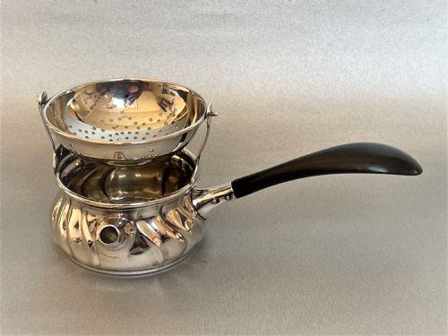 A Superb Danish Silver Tea Strainer & Cup