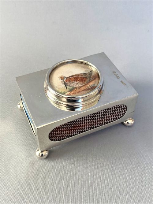 A Rare Chester Silver 'Snipe' Match Box Holder