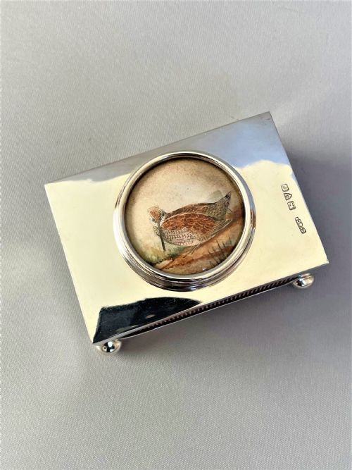 fig 1. A rare Chester silver 'Snipe' match box holder