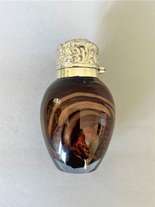 fig 1. An unusual Victorian Silver Mounted Scent Bottle