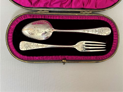 fig 1. A fine boxed Victorian silver Christening set