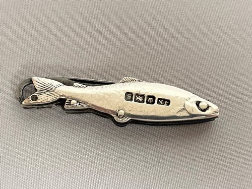 A Rare Victorian Novelty Silver Fruit Knife/button Hook Combo