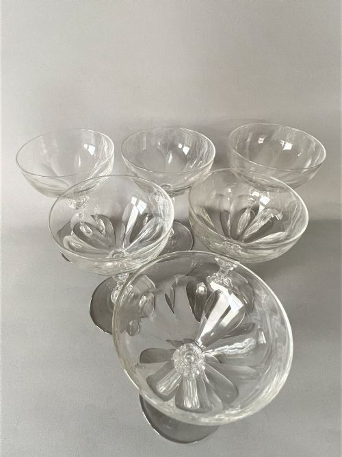 fig 1. A gorgeous set of 6 Victorian cut glass champagne coupes