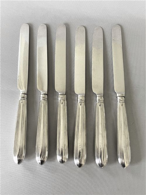 A Rare Set of 6 Georgian Silver Knives