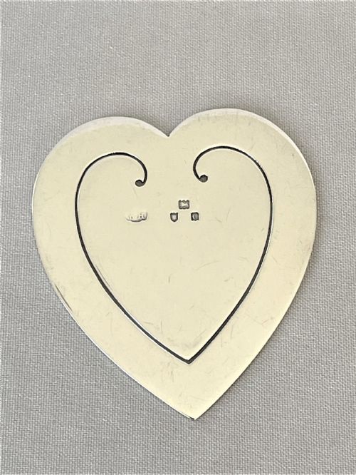 A Lovely Victorian Silver Heart Shaped Bookmark
