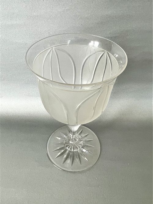 fig 1. A very large Victorian frosted & cut glass goblet