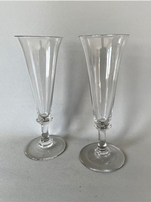 A Lovely Pair of Victorian Glass Champagne Flutes