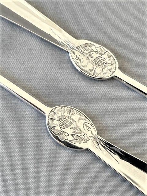 fig 1. A Superb Pair Of Hallmarked Silver Lobster Picks