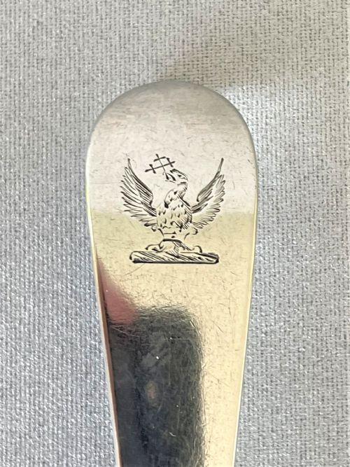 fig 1. An extremely rare Peter & Jonathan Bateman silver dessert spoon