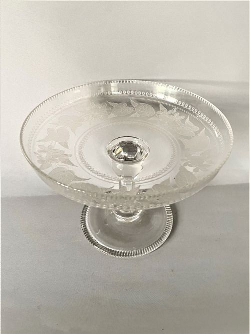 A Gorgeous Victorian Flower Etched Tazza