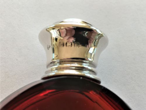 fig 1. A Wonderful Silver Mounted & Ruby Glass Scent Bottle