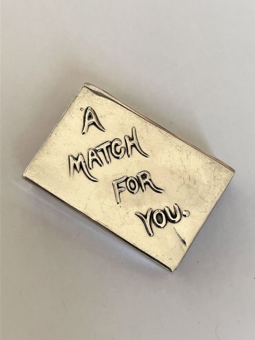 A Victorian Chester Silver Match Box 'Motto' Case