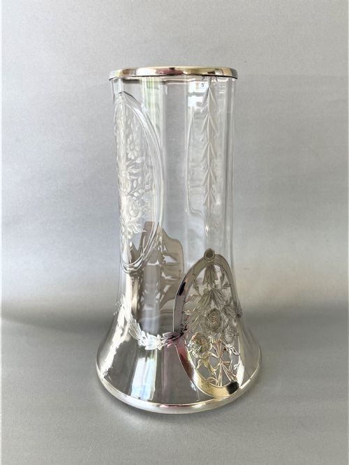 A Fabulous Edwardian Silver & Glass Flower Vase