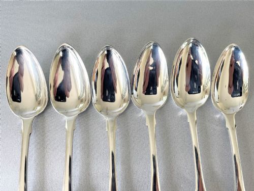 fig 1. A rare set of 6 Georgian York silver teaspoons
