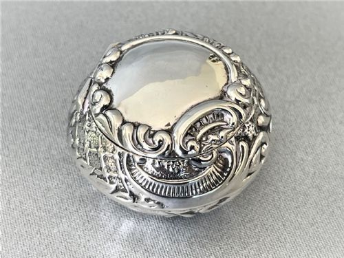An Unusual Edwardian Silver Repousse Pill Box