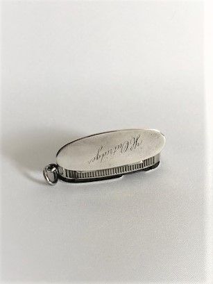 fig 1. A rare Sampson Morden silver vesta with rapier and blade
