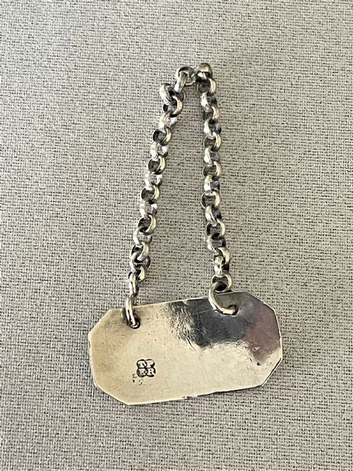 fig 1. A rare Georgian Chili silver bottle ticket