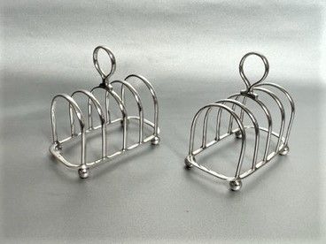 A Charming Pair of Silver Breakfast Toast Racks