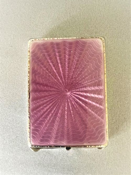 fig 1. A gorgeous Art Deco silver & guilloche enamel match case holder